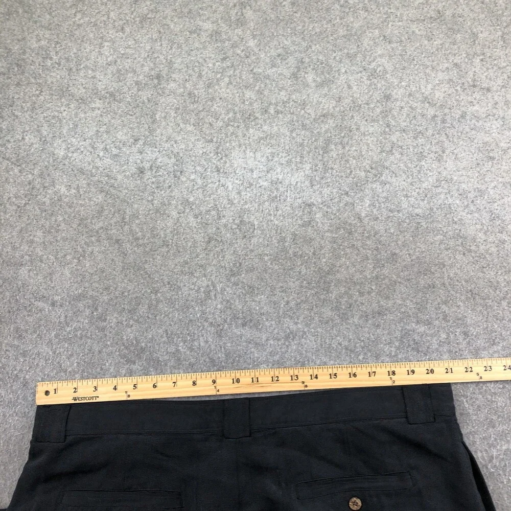 Tommy Bahama Pants Mens 42 Black Silk Dress Pleated Cuffed Straight Relaxed